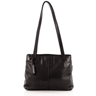 Chanel Vintage CC Logo Tote Leather Medium