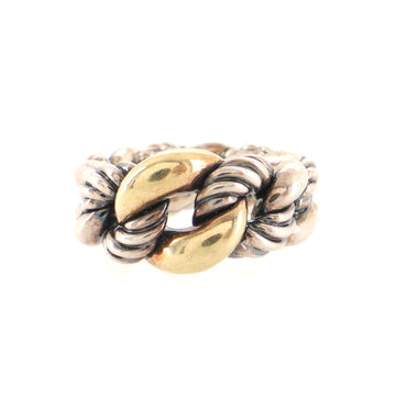 David Yurman Belmont Curb Link Ring Sterling Silver with 18K Yellow Gold 12mm