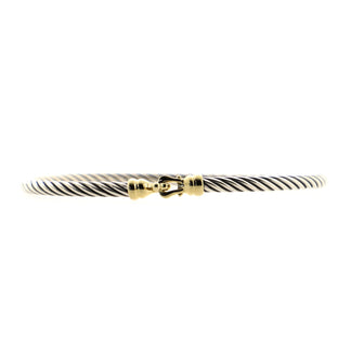 David Yurman Cable Buckle Bracelet Sterling Silver and 18K Yellow Gold 3mm