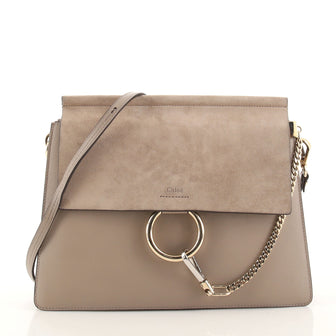 Chloe Faye Shoulder Bag Leather and Suede Medium