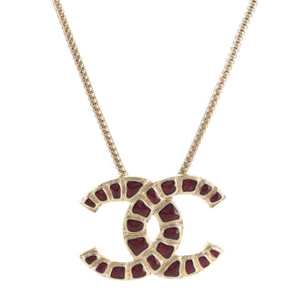 Chanel Along the Nile CC Pendant Necklace Metal and Resin