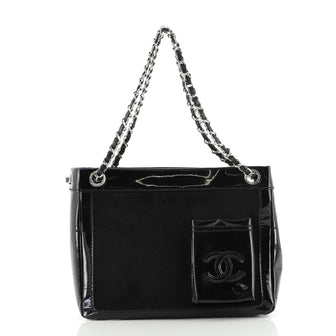 Chanel CC Pocket Tote Pony Hair with Patent Small