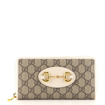 Gucci 1955 Horsebit Zip Around Wallet GG Coated Canvas Long