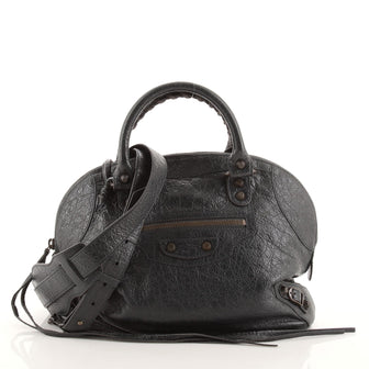Balenciaga Classic Studs Convertible Bowling Bag Leather Mini