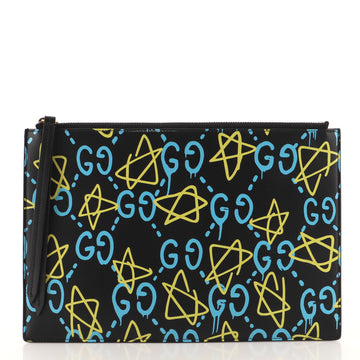 Gucci Zipped Pouch GucciGhost Leather Medium