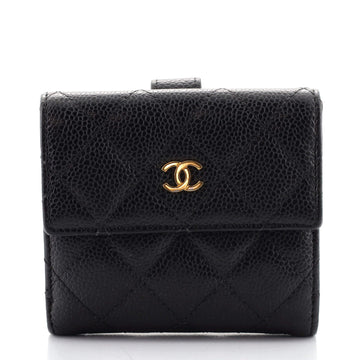 Chanel CC Compact Wallet Quilted Caviar