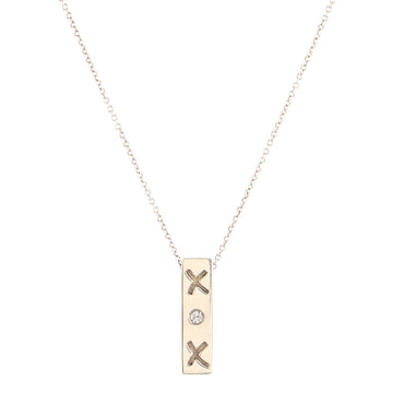 Tiffany & Co. Paloma Picasso Graffiti Love and Kisses Pendant Necklace Sterling Silver with Diamond
