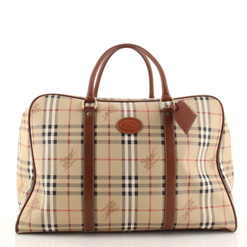 Burberry Vintage Duffle Bag Haymarket Coated Canvas Large