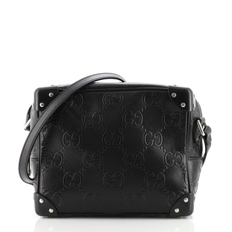 Gucci Trunk Shoulder Bag GG Embossed Leather