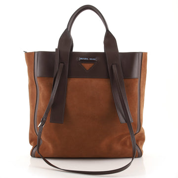 Prada Ouverture Tote Suede and Leather Large
