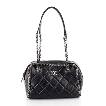Chanel Running Chain Around Camera Bag Quilted Crumpled Calfskin Medium
