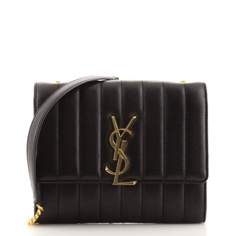Saint Laurent Vicky Crossbody Bag Vertical Quilted Leather Medium