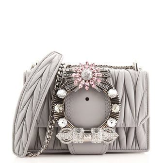 Miu Miu Dahlia Crossbody Bag Crystal Embellished Leather Small