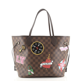 Louis Vuitton Neverfull NM Tote Limited Edition Patches Damier MM