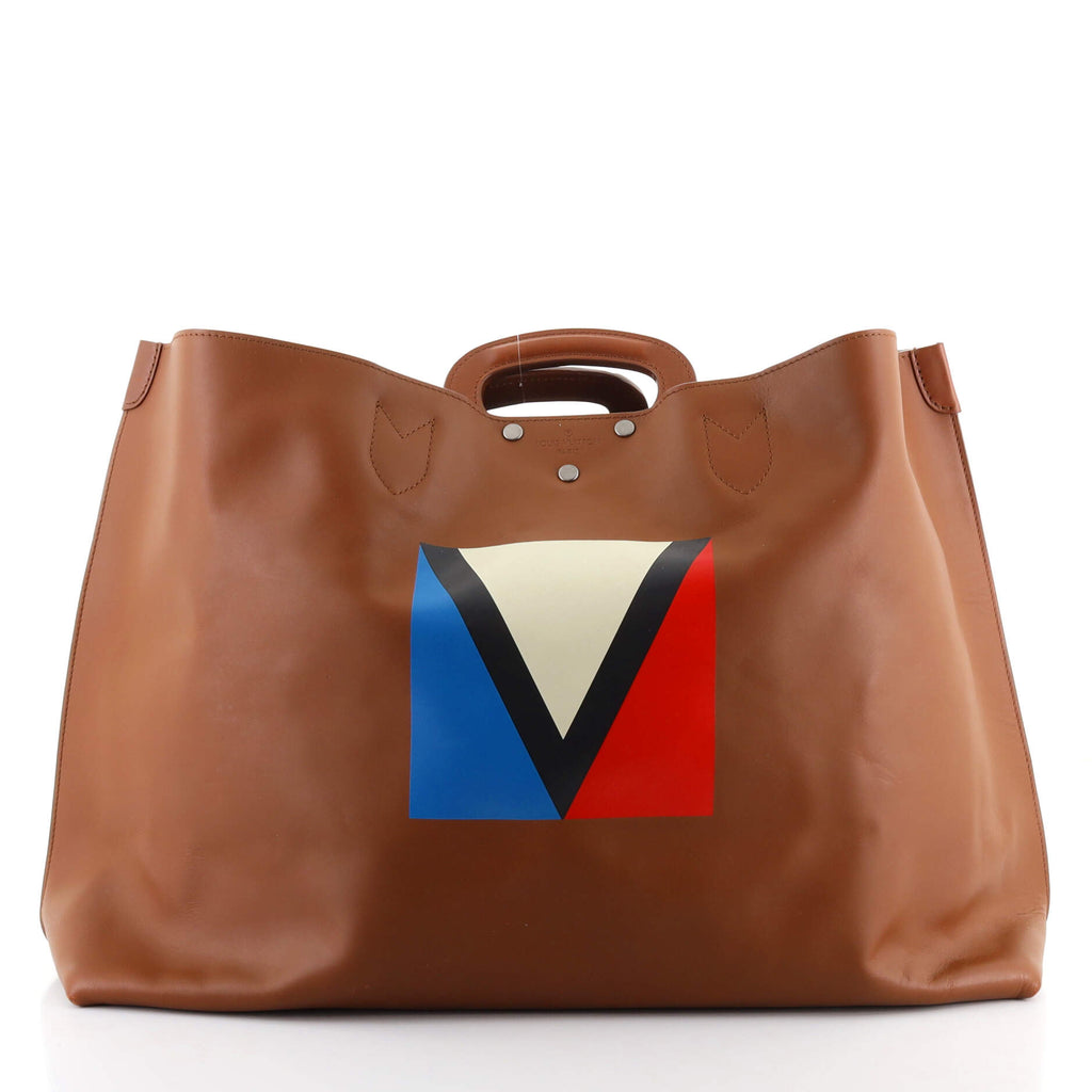Louis Vuitton V Serigraph Tote Nomade Leather Brown 10807528