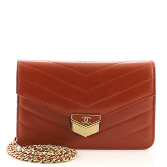 Chanel Medal Envelope Wallet on Chain Chevron Calfskin