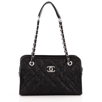 Chanel French Riviera Tote Quilted Caviar Small