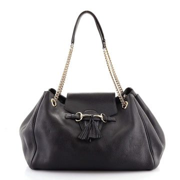 Gucci Emily Flap Shoulder Bag Leather Large