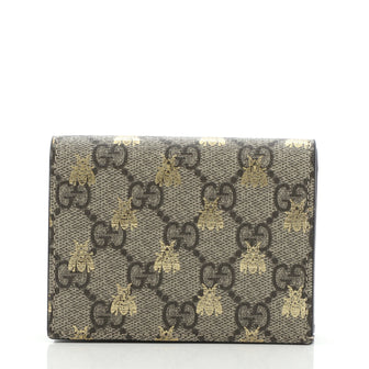 Gucci Flap Card Case Printed GG Coated Canvas