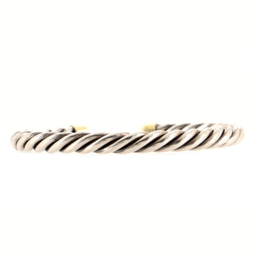 David Yurman Cable Buckle Bracelet Sterling Silver with 14K Yellow Gold 7mm