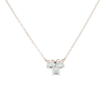 Tiffany & Co. Aria Pendant Necklace 18K White Gold with Aquamarine