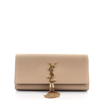 Saint Laurent Classic Monogram Tassel Clutch Leather Long
