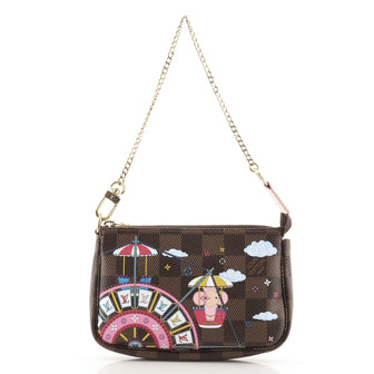 Louis Vuitton Pochette Accessoires Limited Edition Vivienne Xmas Damier Mini