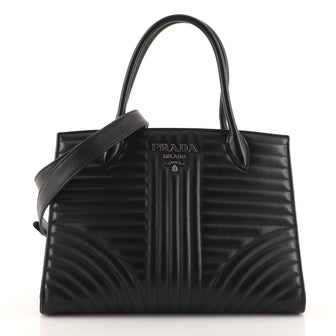 Prada Convertible Open Tote Diagramme Quilted Leather Medium