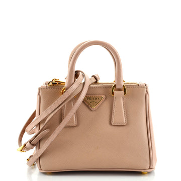 Prada Galleria Double Zip Tote Saffiano Leather Mini