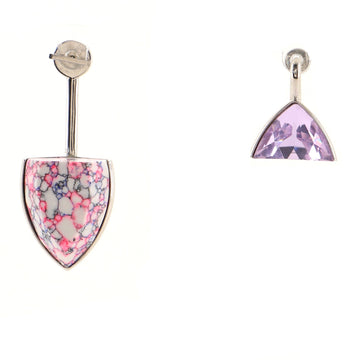 Christian Dior Asymmetric Dangle Earrings Metal