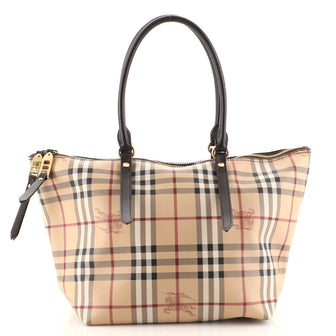 Burberry Salisbury Tote Haymarket Coated Canvas Small