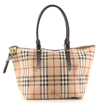 Burberry Salisbury Tote Haymarket Coated Canvas Small