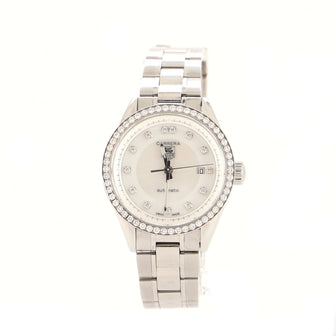Tag Heuer Carrera Automatic Watch Stainless Steel with Diamond Bezel and Markers and Mother of Pearl 28