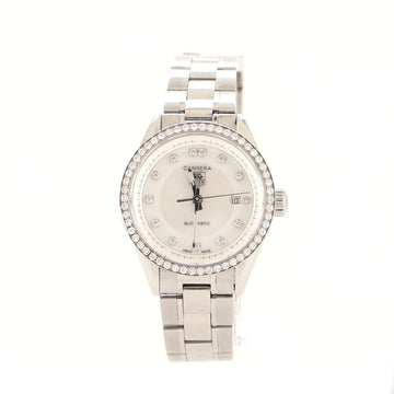 Tag Heuer Carrera Automatic Watch Stainless Steel with Diamond Bezel and Markers and Mother of Pearl 28