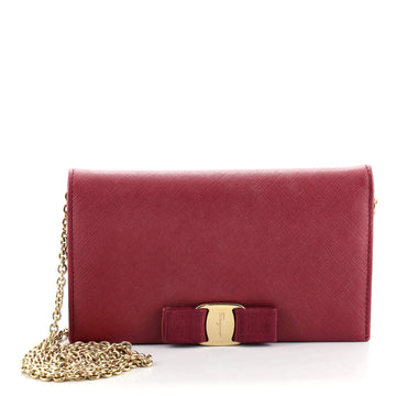 Salvatore Ferragamo Miss Vara Chain Wallet Saffiano Leather