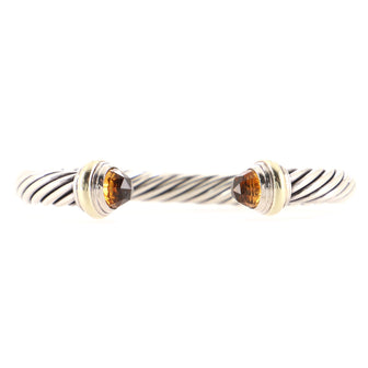 David Yurman Cable Classic Bracelet Sterling Silver with 14K Yellow Gold and Citrine 7mm