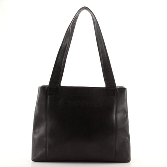 Chanel Vintage Logo Tote Caviar Medium