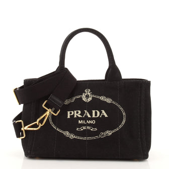Prada Canapa Convertible Tote Canvas Mini