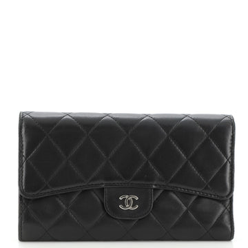 Chanel Trifold Classic Flap Wallet Quilted Lambskin