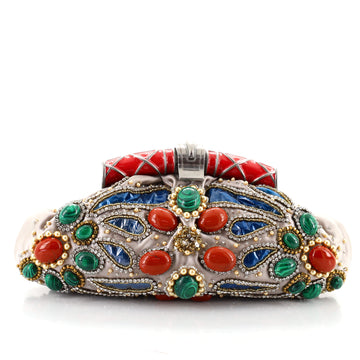 Bvlgari Aida Clutch Embellished Satin Small