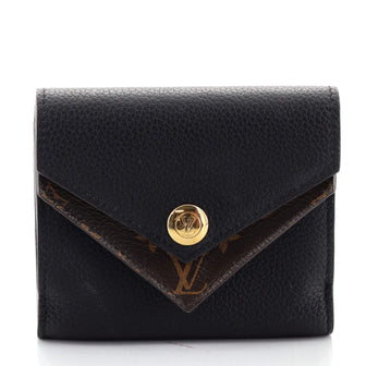Double V Wallet Leather with Monogram Canvas
