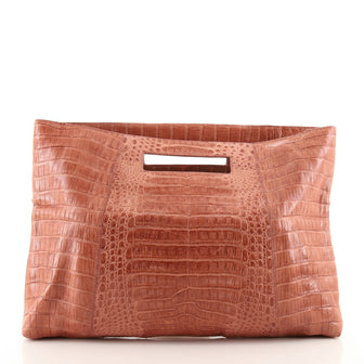 Nancy Gonzalez Fold Over Clutch Crocodile Large
