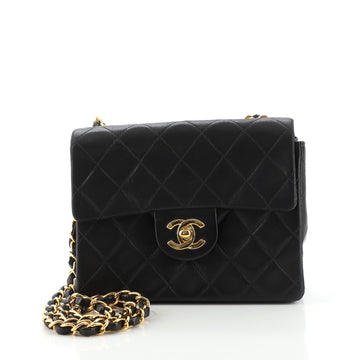 Chanel Vintage Square Classic Single Flap Bag Quilted Lambskin Mini