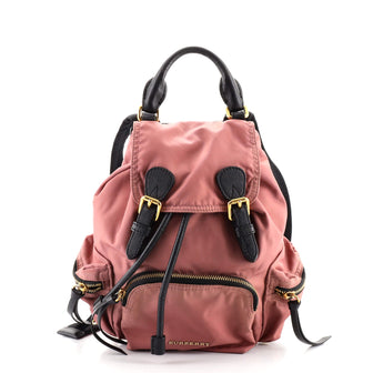 Burberry Rucksack Backpack Nylon with Leather Small
