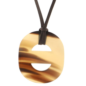 Hermes Fidelio Pendant Necklace Buffalo Horn