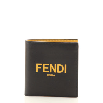 Fendi Logo Bifold Wallet Leather Compact