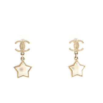 Chanel CC Star Drop Earrings Metal
