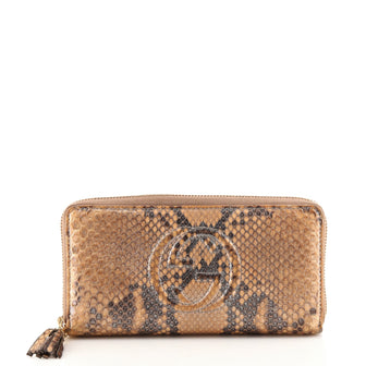 Gucci Soho Zip Around Wallet Python