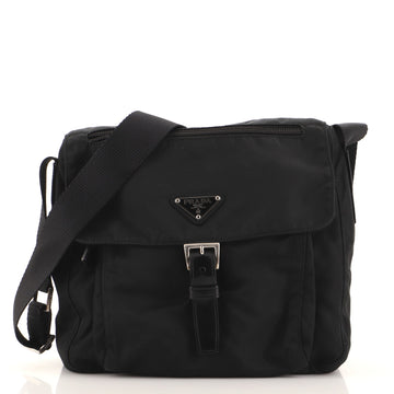 Prada Buckle Messenger Bag Tessuto Small