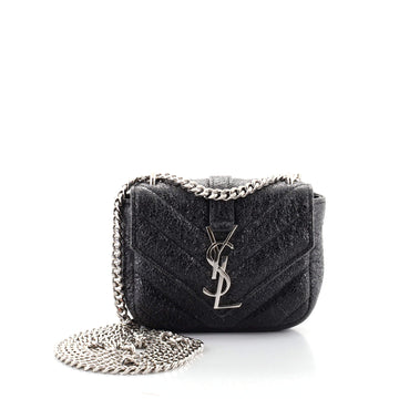 Saint Laurent Classic Monogram Crossbody Bag Matelasse Chevron Leather Micro